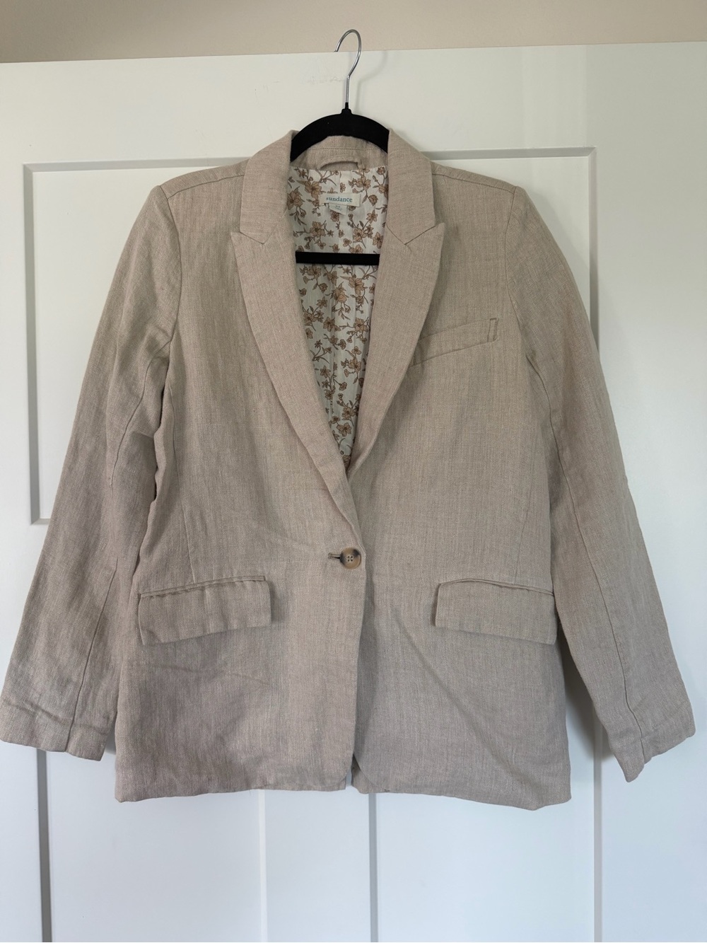 Sundance 100% Linen Oversized Blazer Beige